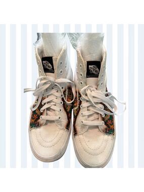 Vans Off The Wall Sk8Hi High Tops Lightning Bolt Sole Multicolor Paisley 9.5W 8M